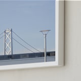 "Blue Bridge" - Art Print in Baby Blue Industrial by Kitty Seeber - Frame Close-up