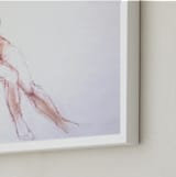 "Taking a break" - Art Print in burnt sieanna by Patricia Robitaille - Frame Close-up
