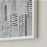 "Linear City" - Art Print in Monochrome by Daniela - Frame Close-up