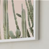 "Peachy Cactus Print" - Art Print in Peach by Wilder California - Frame Close-up