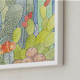 "Garden of Cacti 1" - Art Print in aloe green by Natalie Groves - Frame Close-up