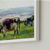 "Marin Cows" - Art Print in Holstein by Alex Elko Design - Frame Close-up