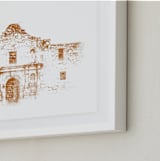 "The Alamo" - Art Print in Rust by Paul Berthelot - Frame Close-up
