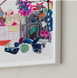 "Pink and Blues Landscape" - Art Print in Fuchsia Pink by Erin McCluskey Wheeler - Frame Close-up