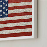 "Rustic American Flag" - Art Print in Navy Blue by Amy Marsh - Frame Close-up