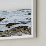 "Rocky Coast" - Art Print in aqua blue by Janel Galvez - Frame Close-up