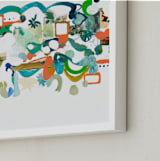 "Green Hills" - Art Print in Verdant Green by Erin McCluskey Wheeler - Frame Close-up