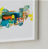 "The Lake and the Trees" - Art Print in Juicy Orange by Erin McCluskey Wheeler - Frame Close-up