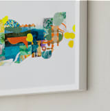 "The Lake and the Trees" - Art Print in Juicy Orange by Erin McCluskey Wheeler - Frame Close-up