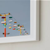 "Boardwalk Brights" - Art Print in Sky Blue by Janel Galvez - Frame Close-up
