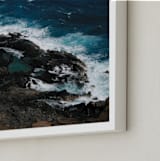 "Tidal Pools & Crashing Waves" - Art Print in Teal Ocean by Whitney Todd - Frame Close-up
