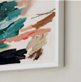 "Don't Rush Me" - Art Print in Teal by Lauren Packard - Frame Close-up
