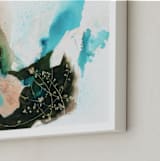 "Flora in Motion" - Art Print in aqua blue by Sarah McInroe - Frame Close-up