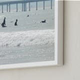 "Waiting, Venice Pier" - Art Print in Surf blue by Annie Seaton - Frame Close-up