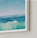 "Malibu Surf and Sky I" - Art Print in Fresh Blue by Kamala Nahas - Frame Close-up