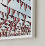 "Buntings" - Art Print in Carnival Red by KareneIsabelle - Frame Close-up