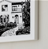"House: White Border Custom Print" - Custom Print in Black by Minted - Frame Close-up