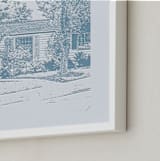 "Custom House Letterpress Portrait Art" - Custom Letterpress Print in Dusk Blue by Minted - Frame Close-up