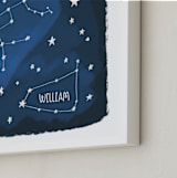 "Constellations" - Personalized Art Print in Midnight Blue by Morgan Kendall - Frame Close-up