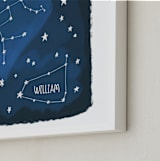 "Constellations" - Personalized Art Print in Midnight Blue by Morgan Kendall - Frame Close-up