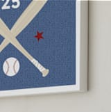 "Little Slugger Series 3" - Personalized Art Print in Denim by Pinky Diamond Studio - Frame Close-up