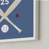 "Little Slugger Series 3" - Personalized Art Print in Denim by Pinky Diamond Studio - Frame Close-up