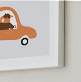 "Fast Bear" - Personalized Art Print in tangerine by Angela Thompson - Frame Close-up