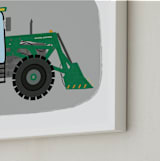 "Front End Loader Tractor" - Personalized Art Print in Field by Rebecca Marchese - Frame Close-up