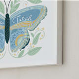 "Flutter & Fly" - Personalized Art Print in Sun and Sky by Blue Ombre co - Frame Close-up