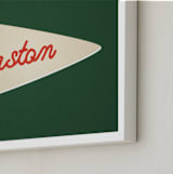 "Proud Pennant" - Personalized Art Print in Forest by Amy Kross - Frame Close-up