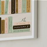 "ABC for booklovers" - Personalized Art Print in Mustard by Lottie Aldarwish - Frame Close-up