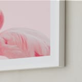 "Flamingo Portrait III" - Art Print in Parfait Pink by Rega - Frame Close-up