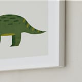 "Triceratops" - Art Print in Cream by Amy Mullen - Frame Close-up