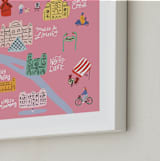 "Paris Map" - Art Print in Rose by Jenna Holcomb - Frame Close-up