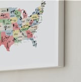 "Retro United States Map" - Art Print in Vintage by Jessie Steury - Frame Close-up