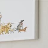"Walking Dogs" - Art Print in tawny by Natalie Groves - Frame Close-up