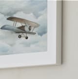 "The Cloud Plane" - Art Print in Baby Blue by Sarah Holden - Frame Close-up