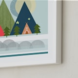 "Gone Camping" - Art Print in Camp Blue by AlisonJerry - Frame Close-up