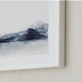 "Alaska from Sea" - Art Print in Navy by Kelsey McNatt - Frame Close-up