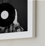 "Ahead of the Record" - Art Print in Black and White by Kaitie Bryant - Frame Close-up