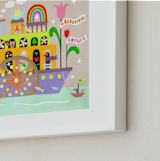 "Onward to a Beautiful Future" - Art Print in Mint by Shelley Kommers - Frame Close-up