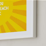"I Love You To the Beach" - Art Print in Tuscan Sunset Yellow by Lily Wu - Frame Close-up