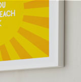 "I Love You To the Beach" - Art Print in Tuscan Sunset Yellow by Lily Wu - Frame Close-up