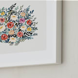 "Porcupine Bloom" - Art Print in Peony Red by Afton Harding - Frame Close-up