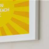 "I Love You To the Beach" - Art Print in Tuscan Sunset Yellow by Lily Wu - Frame Close-up