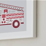 "Fancy Firetruck" - Art Print in Retro Red by Jessie Steury - Frame Close-up