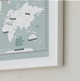 "Treasure Map" - Art Print in Powder Blue by Jessie Steury - Frame Close-up