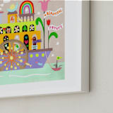 "Onward to a Beautiful Future" - Art Print in Mint by Shelley Kommers - Frame Close-up