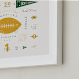 "American Football Vocab" - Art Print in Hunter by Dana Beckwith - Frame Close-up