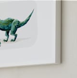 "Terrific T-Rex" - Art Print in Leaf by Kayla King - Frame Close-up